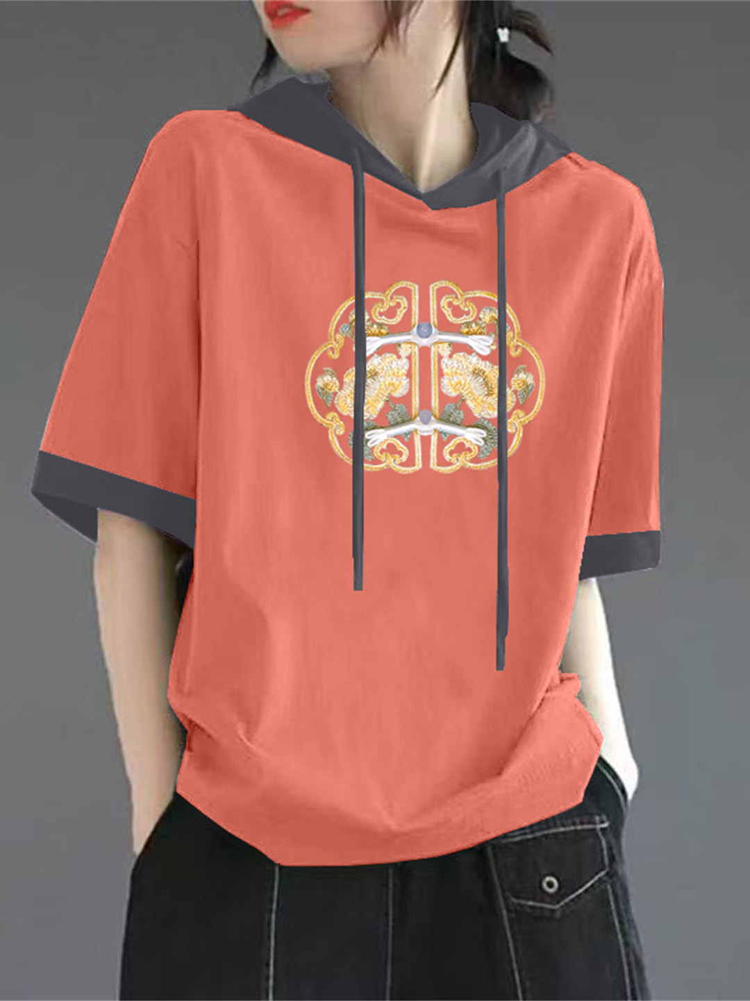 Red Pure Cotton Short Sleeve T - Streetwear Brand Hoodies ulasan dan harga