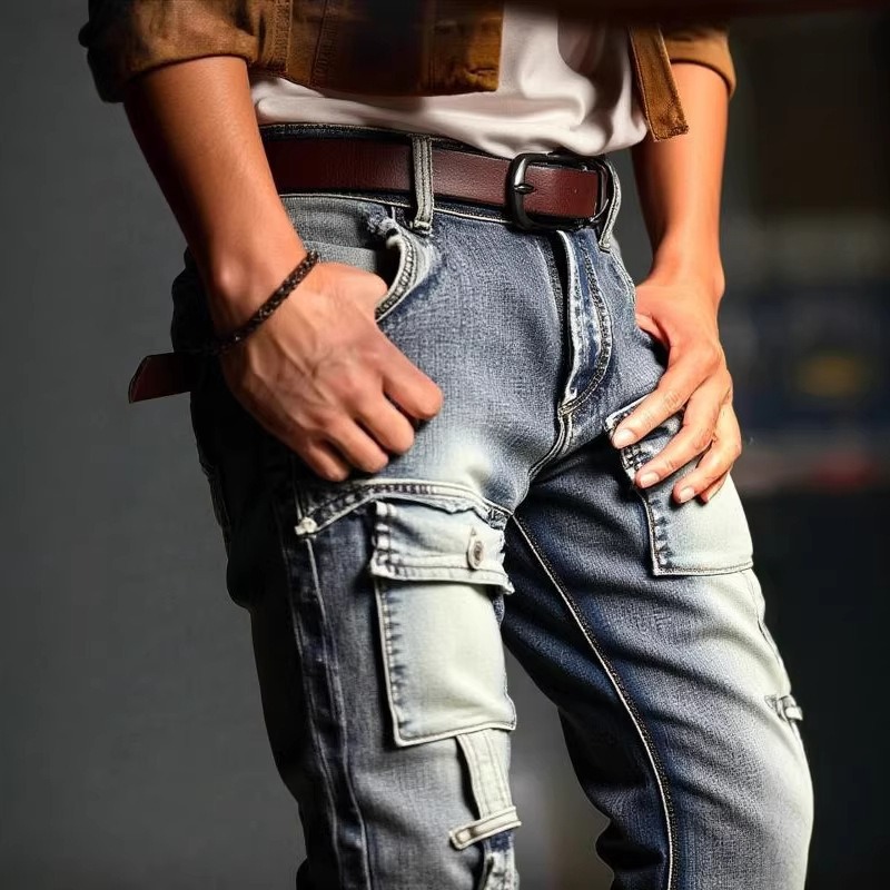 Men's Distressed Washed High S - Europe Streetwear Brand ulasan dan harga