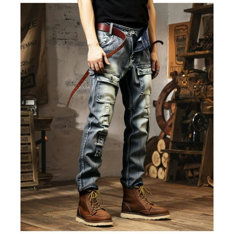 Men's Distressed Washed High S - Europe Streetwear Brand ulasan dan harga