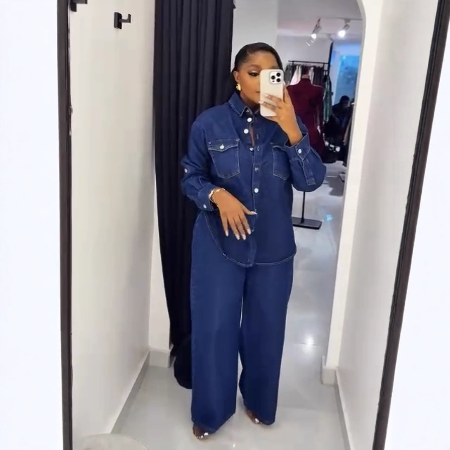 Jeans 2 Piece Sets Women Denim - Streetwear Brand Pants ulasan dan harga