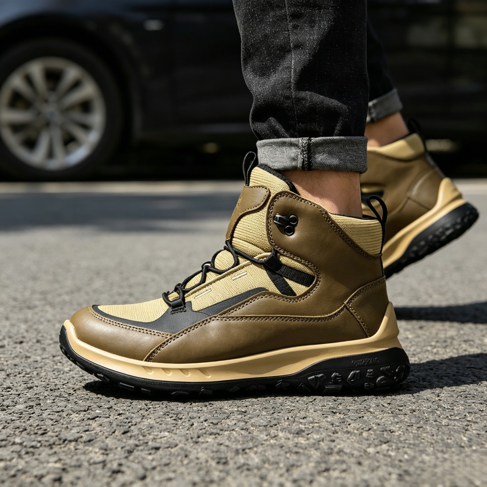 High Top Leather Shoes Men Lux - Streetwear Brand Designer ulasan dan harga