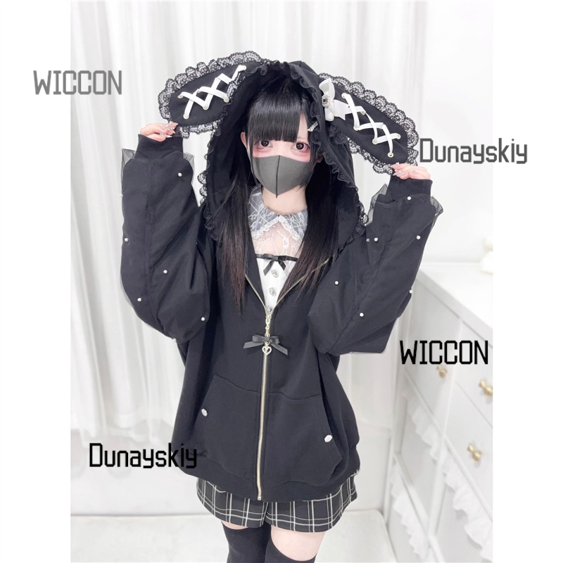 Jirai Kei Japanese Bunny Hoodi - Streetwear Brand Y2K ulasan dan harga