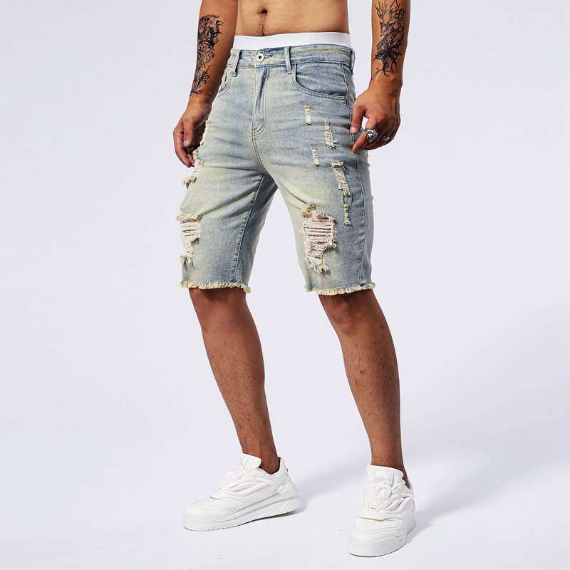 2025 Summer New Men's Ripped D - Streetwear Brand Pants ulasan dan harga