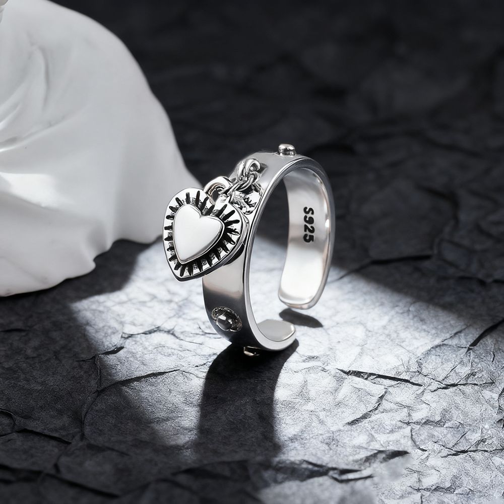 925 Sterling Silver Heart ​Adj - Chrome Hearts Ring ulasan dan harga