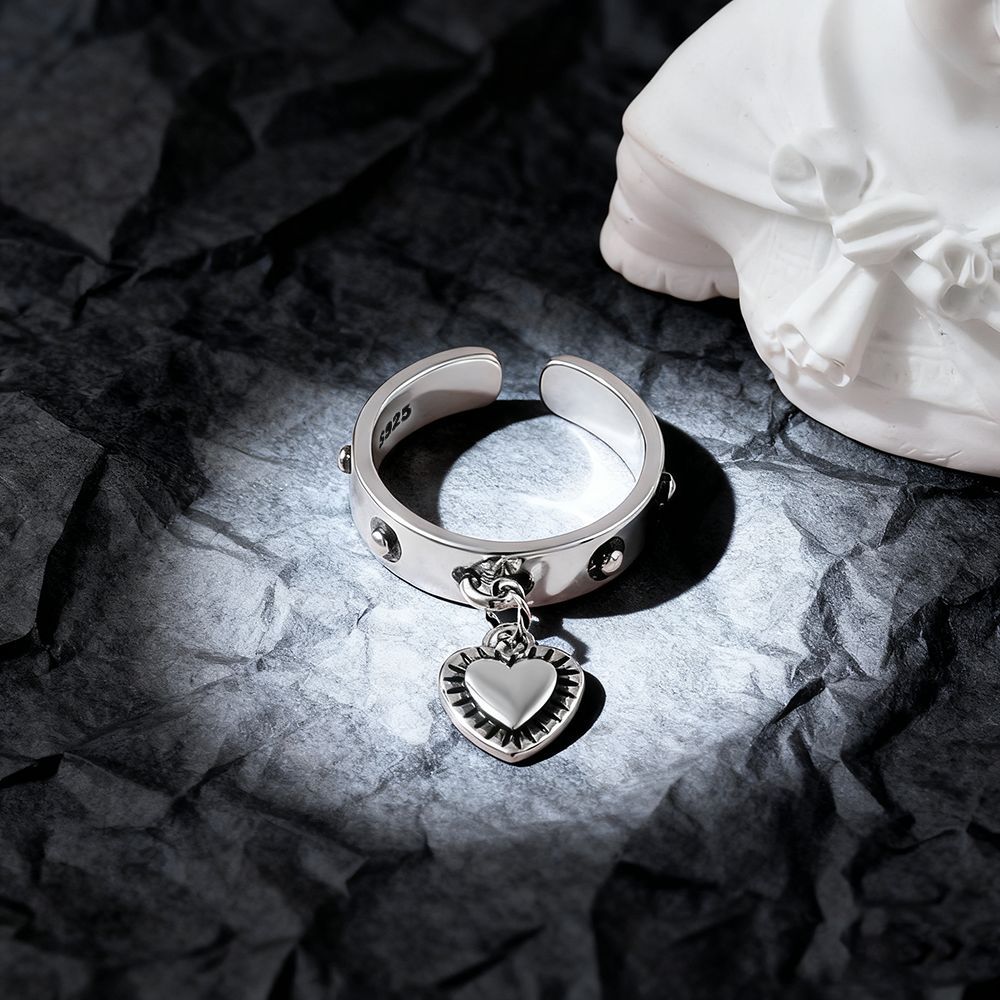 925 Sterling Silver Heart ​Adj - Chrome Hearts Ring ulasan dan harga