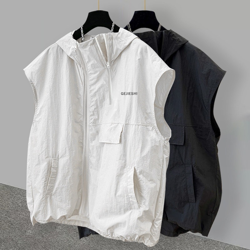 Ice Silk Zipper Hoodie Vest Me - Streetwear Brand Hoodies ulasan dan harga