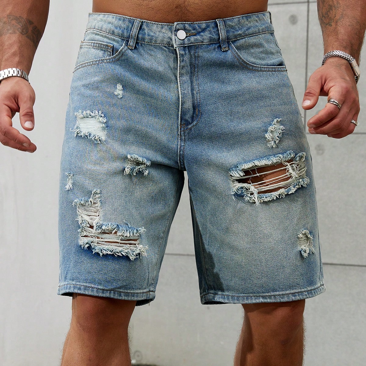 New Fashion Mens Ripped Short  - Streetwear Brand Pants ulasan dan harga