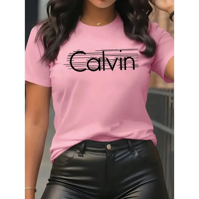 Calvin Women's T-Shirt Leisure - Streetwear Brand Y2K ulasan dan harga