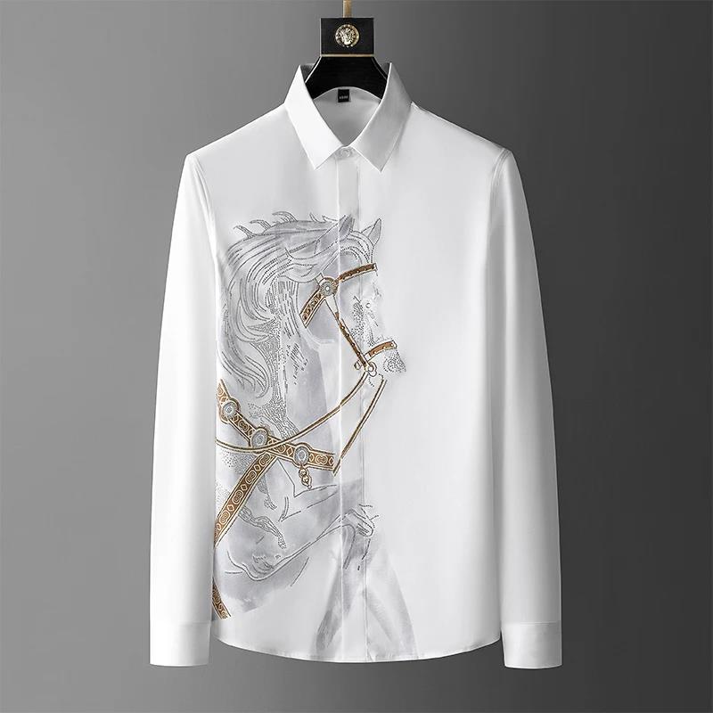 Brand Luxury Men's Shirt 2025  - Streetwear Uomo Brand ulasan dan harga