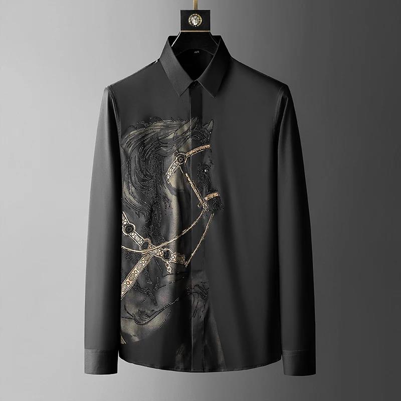 Brand Luxury Men's Shirt 2025  - Streetwear Uomo Brand ulasan dan harga