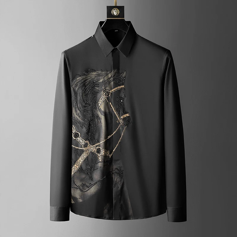 Brand Luxury Men's Shirt 2025  - Streetwear Uomo Brand ulasan dan harga