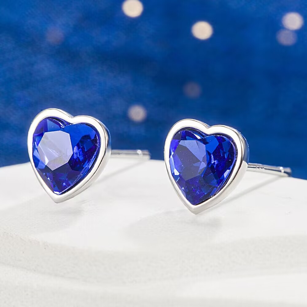 925 Sterling Silver Heart Blue - Chrome Hearts Ring ulasan dan harga