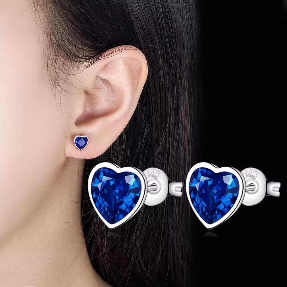 925 Sterling Silver Heart Blue - Chrome Hearts Ring ulasan dan harga