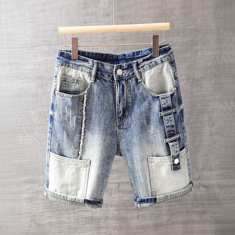 Men's Short Jeans Pants with P - Streetwear Brand Pants ulasan dan harga